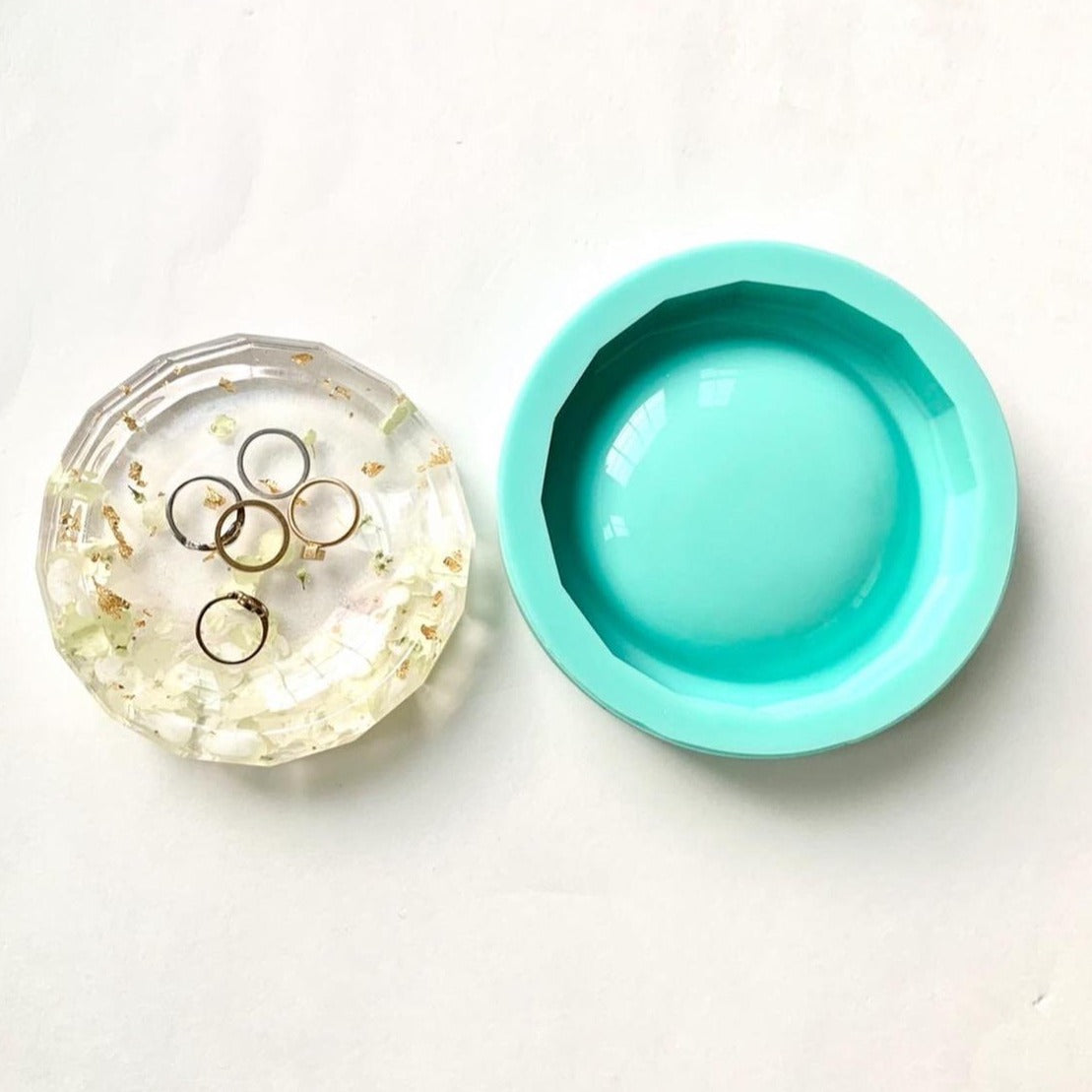 Round Faceted Trinket Dish Mold – AaJMolds