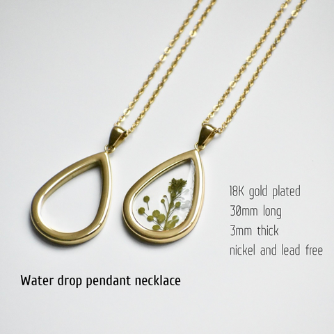 Water drop pendant necklace