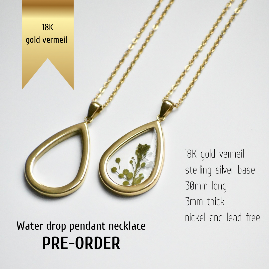 Gold vermeil water drop pendant necklace – AaJMolds